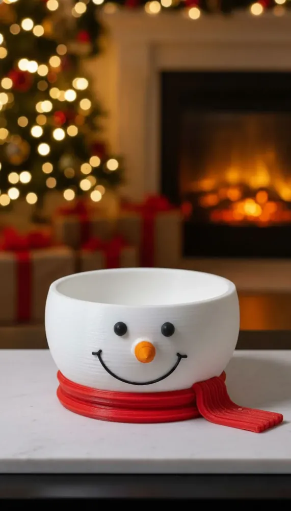 Foto real: Tigela Boneco de Neve