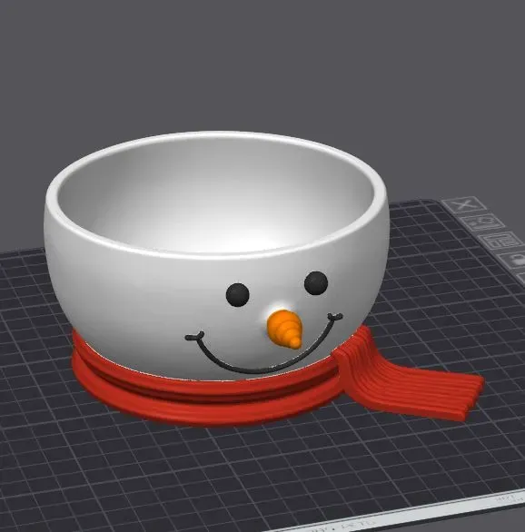 Foto real: Tigela Boneco de Neve