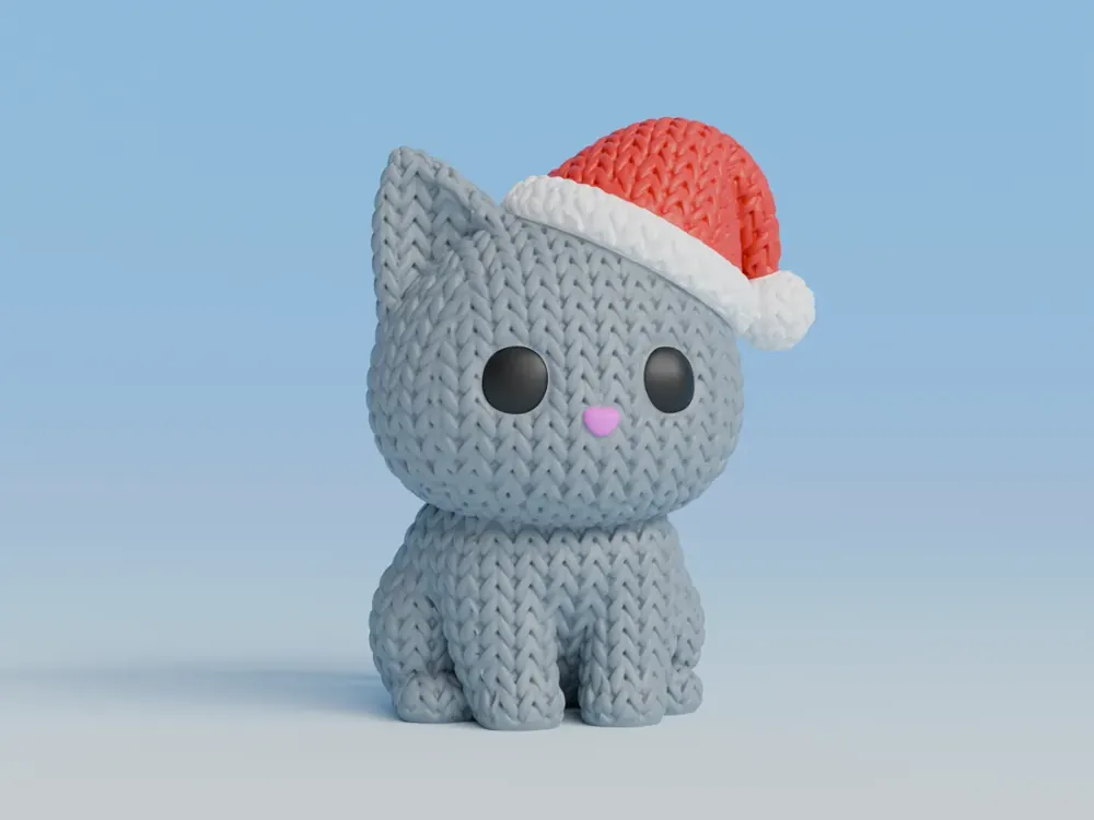Foto real: Gato de Crochê com Gorro