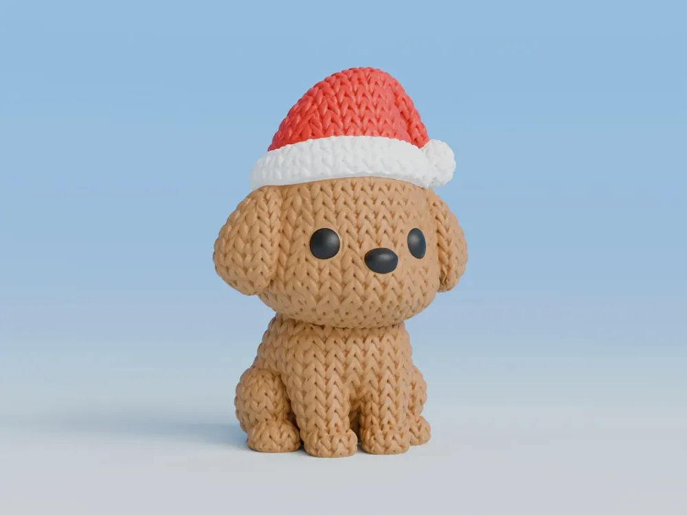 Foto real: Cachorro de Crochê com Gorro