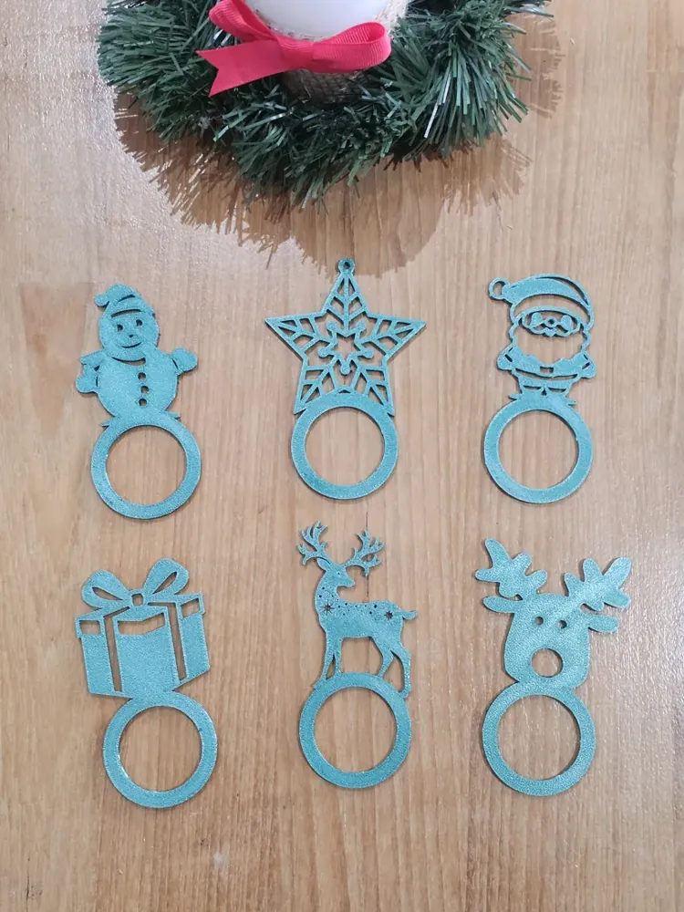 Foto real: Argolas de Guardanapo de Natal