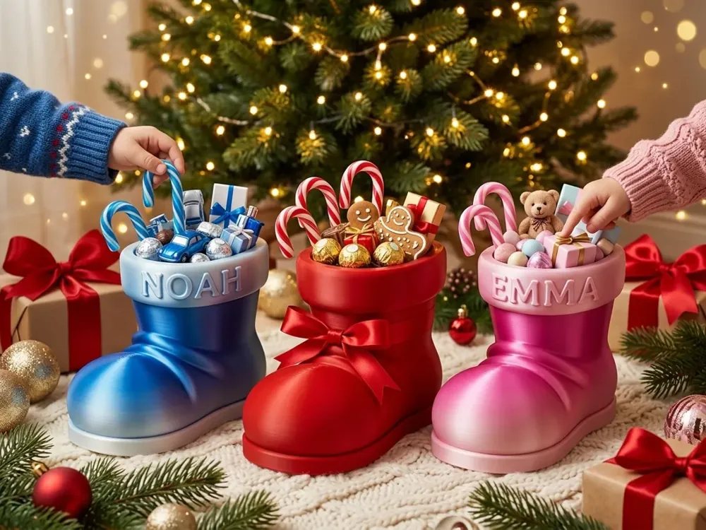 Foto real: Bota de Papai Noel para Doces